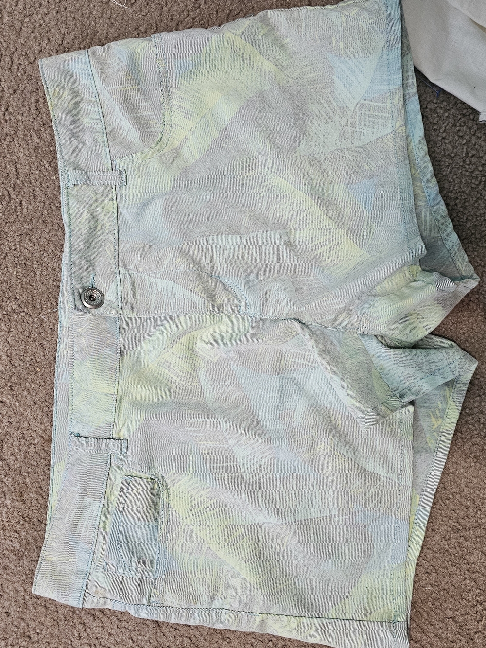 Route 66 Light Blue and Mint Green Denim Shorts